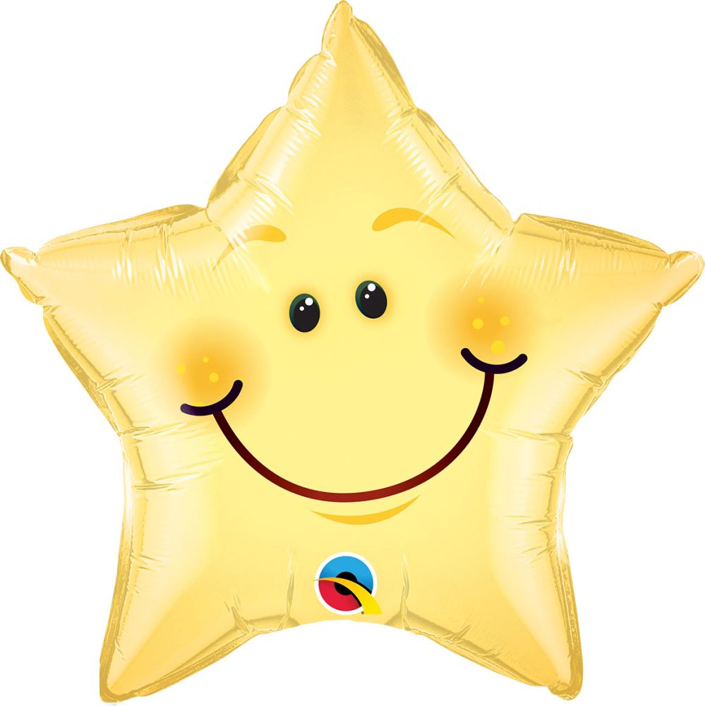 20" Shape Smiley Face Star Balloon