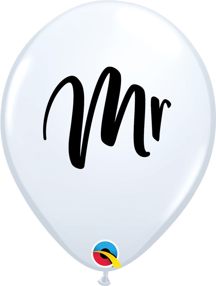 11" Mr. White (50pcs) Balloons