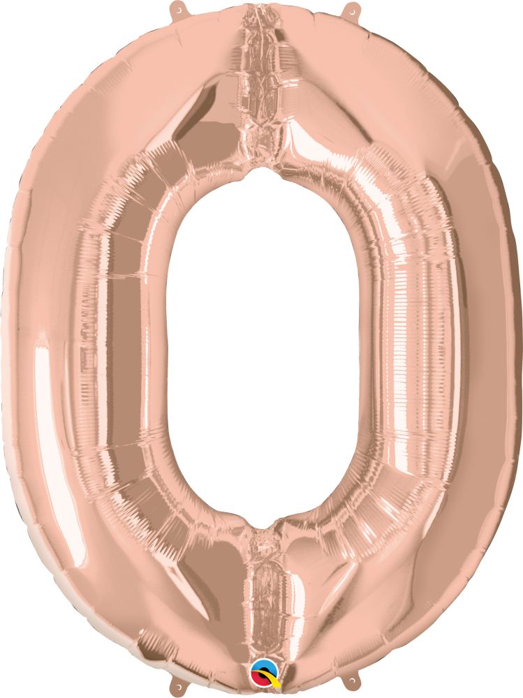 34" Rose Gold Number 0 Balloon