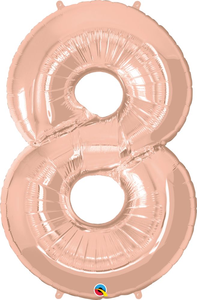 34" Rose Gold Number 8 Balloon