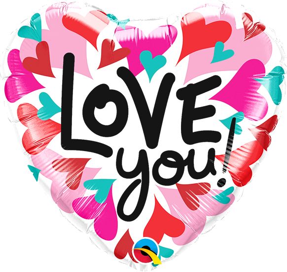 09" Love You Converging Hearts Heart Balloon
