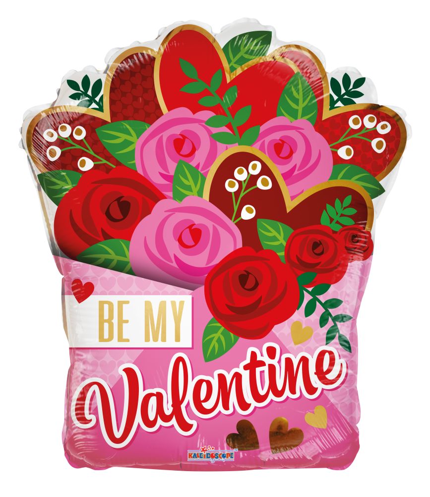 18" Be My Valentine Roses and Envelope Balloon