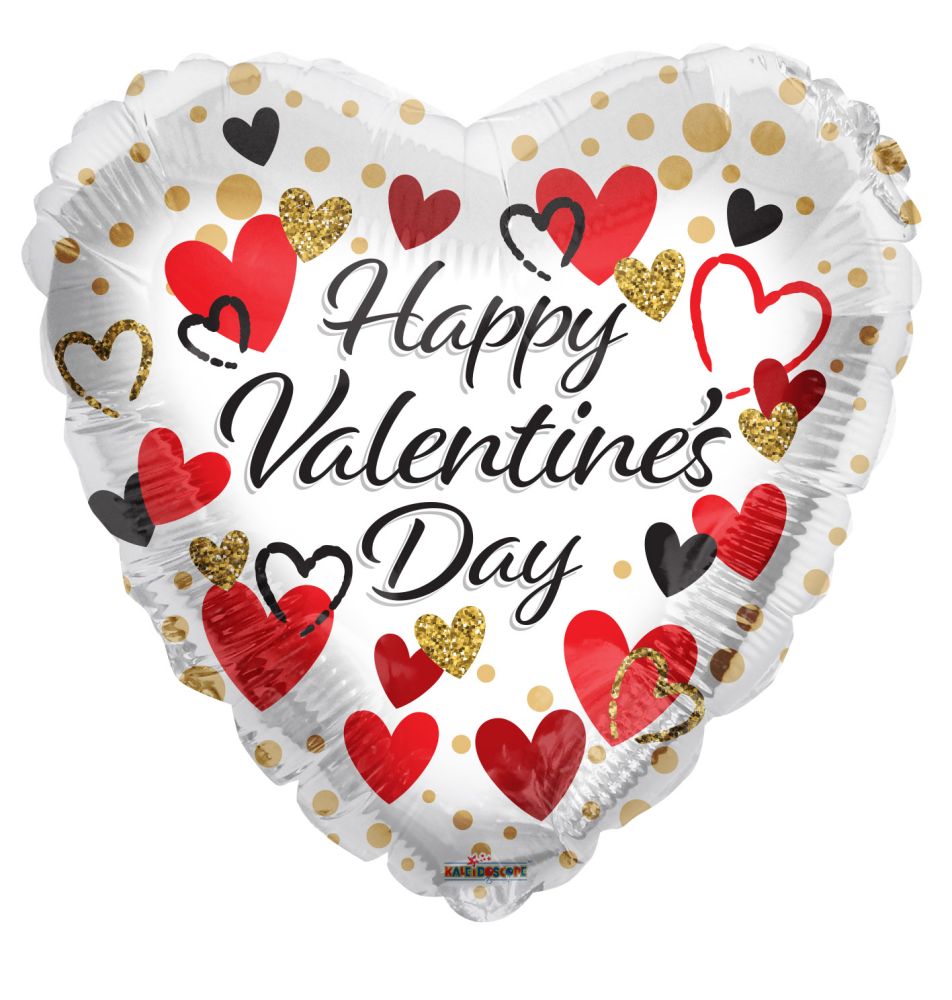 09" Valentine Hearts And Dots Balloon
