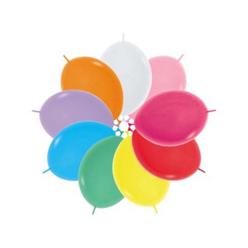 06" Fashion Assortment Link-O-Loons (50pcs) Sempertex Balloons