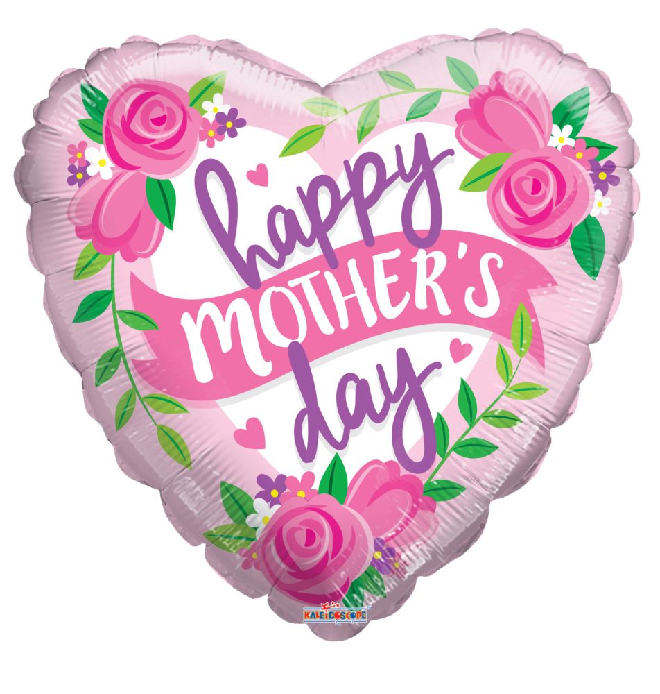 09" Happy Mothers Day Rosas and Banner Balloon