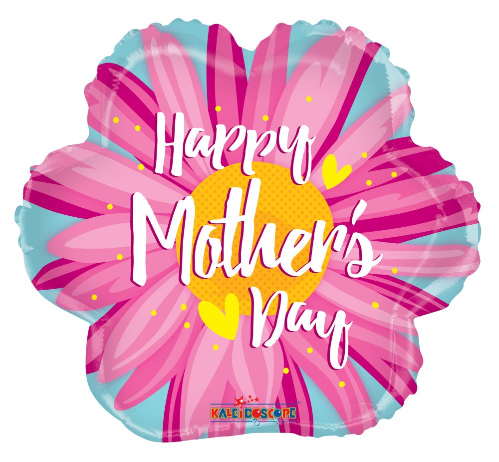 04" Happy Mothers Day Pink Flower Balloon