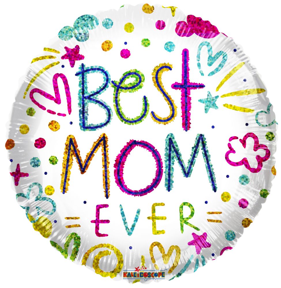 18" Best Mom Handmade Holo Balloon