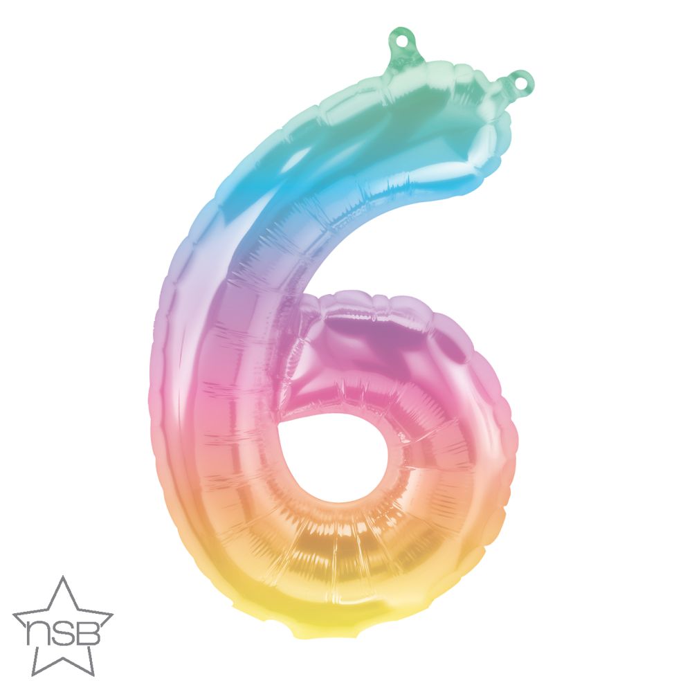 16" Jelli Ombre Number 6 Balloon