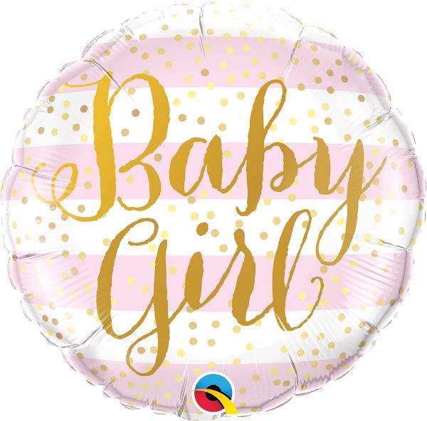 18" Baby Girl Pink Stripes (non-packaged) Balloon