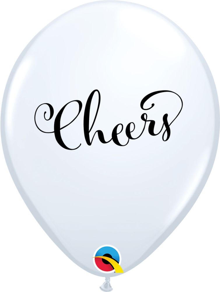 11" Simply Cheers White (50pcs) Balloons