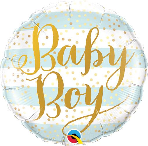 09" Baby Boy Blue Stripes Balloon