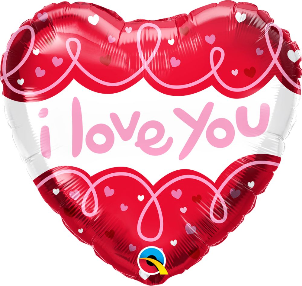 18" I Love You Doodle Loops Balloon