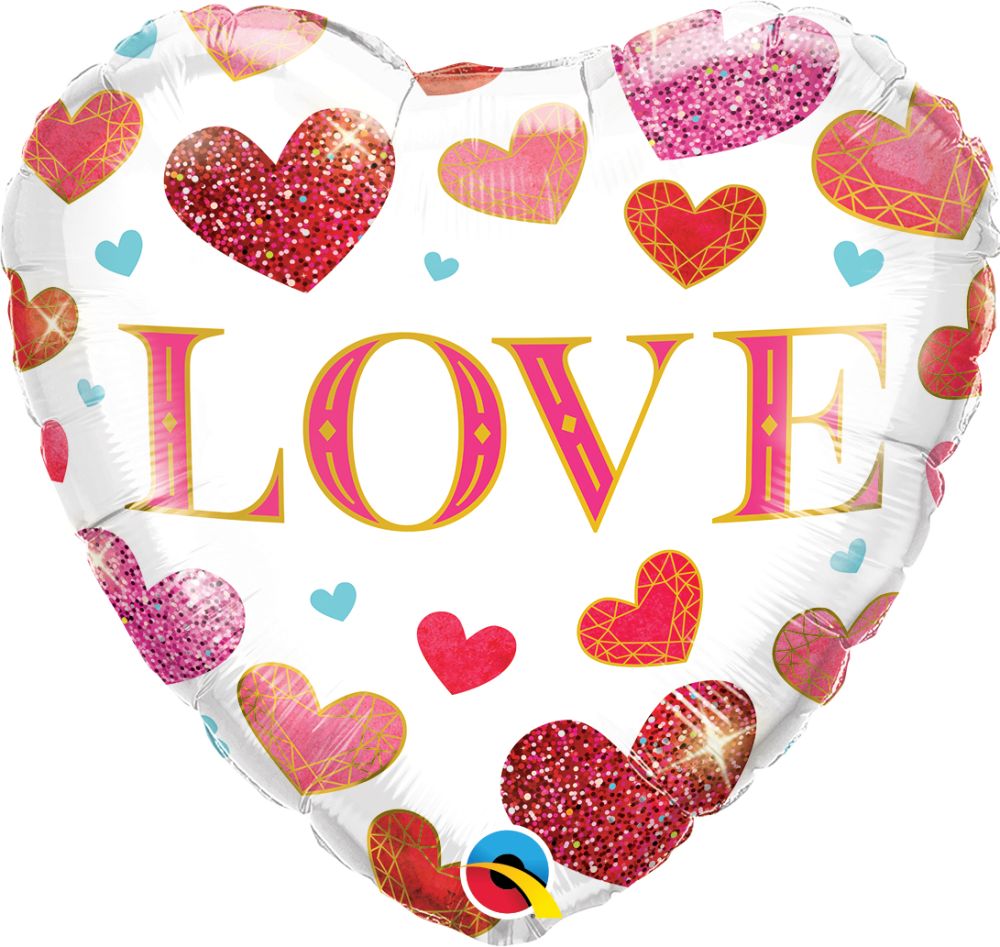 18" Love Jewel Hearts Balloon