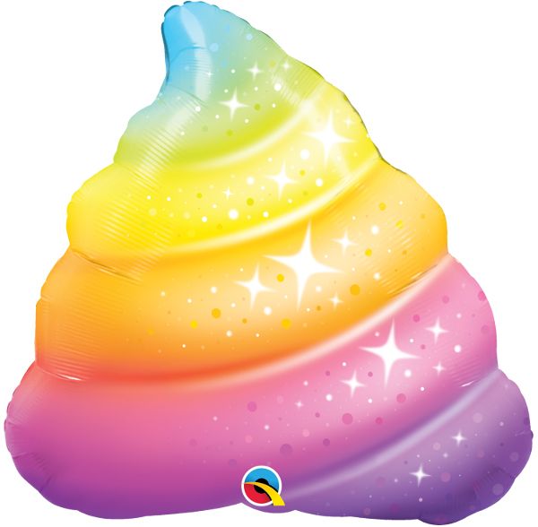 30" Rainbow Poop Sparkles Balloon