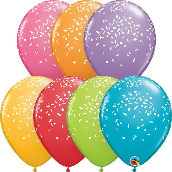 11" Sprinkles and Dots Festive Assortment (50pcs) Balloons