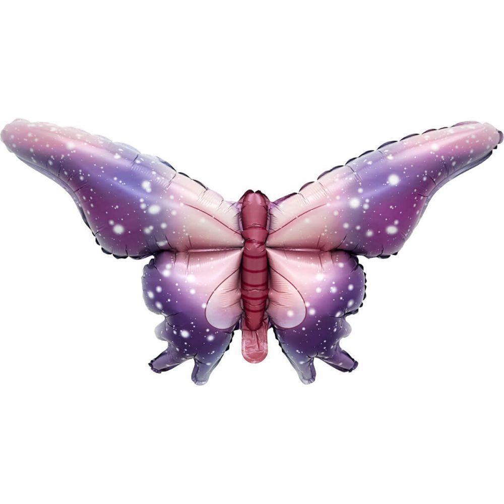 24" Gradient Purple Galaxy Butterfly Balloon