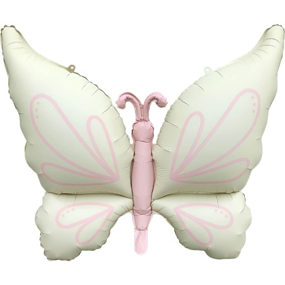 37" Matte White Elegant Butterfly Balloon