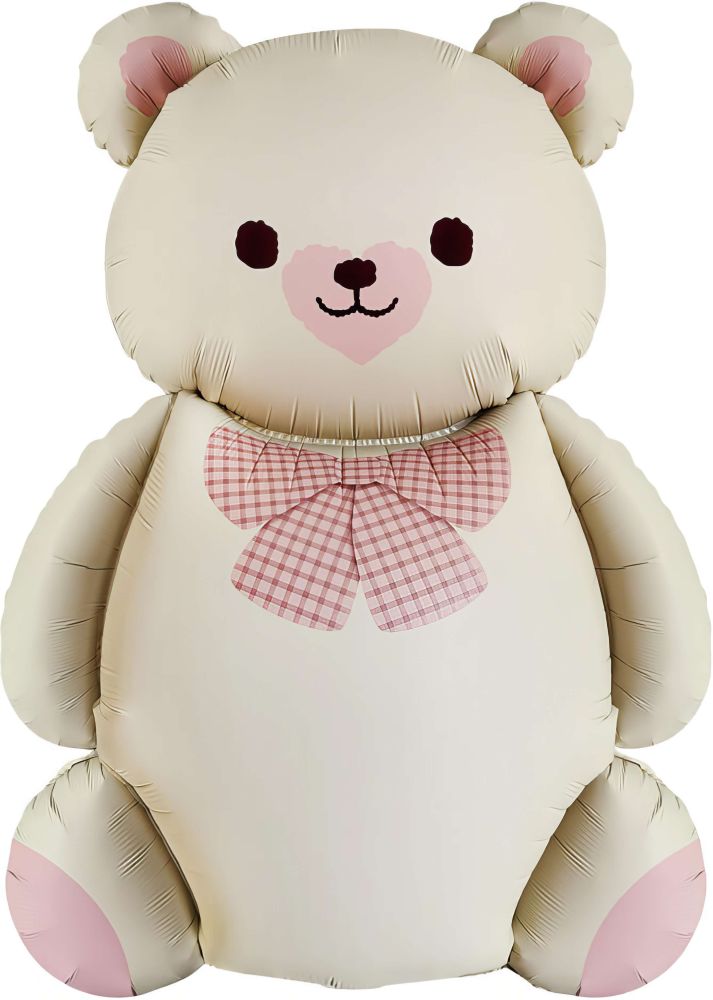 36" Matte Cream Teddy Bear Balloon