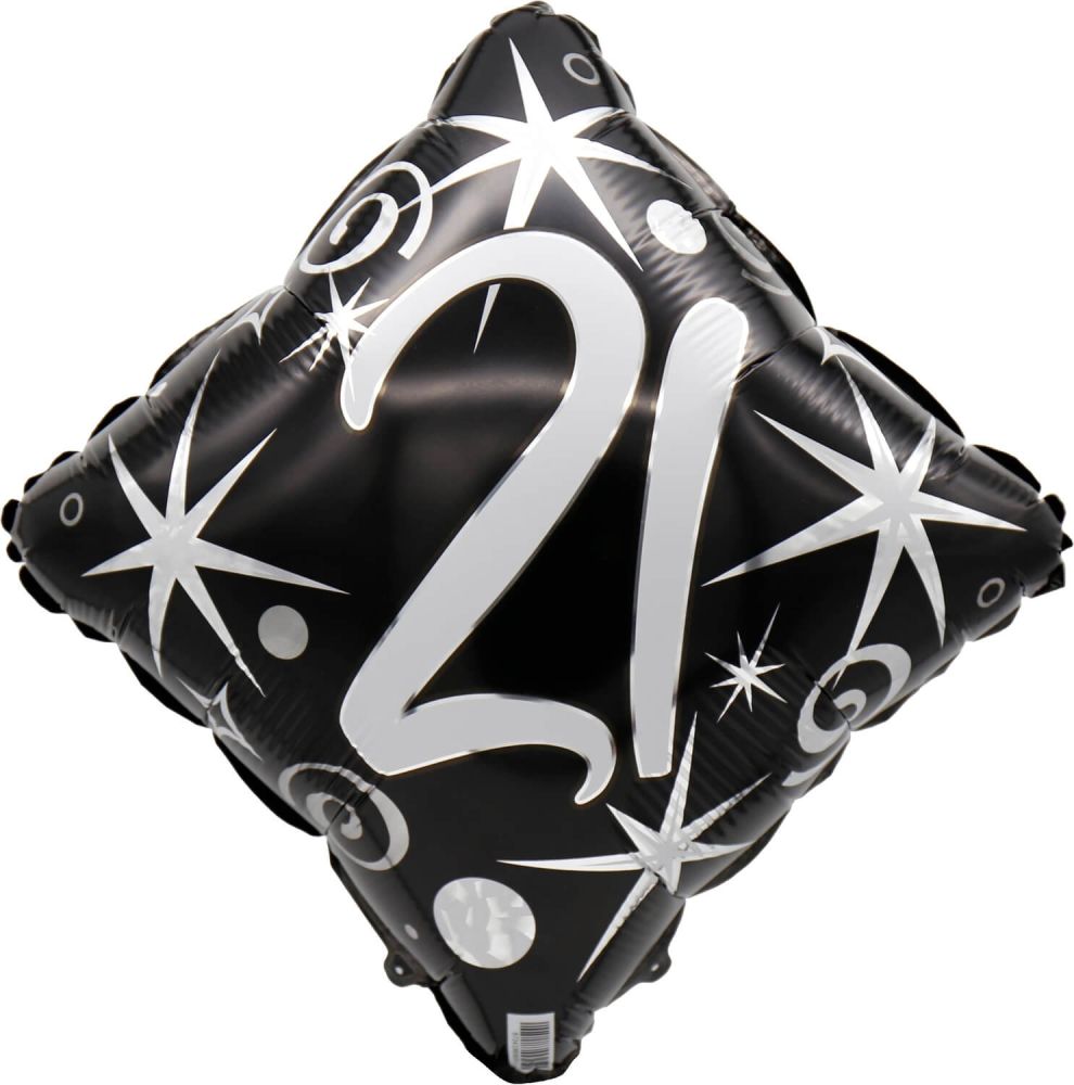 18" 21 Elegant Sparkles and Swirls Balloon Airise