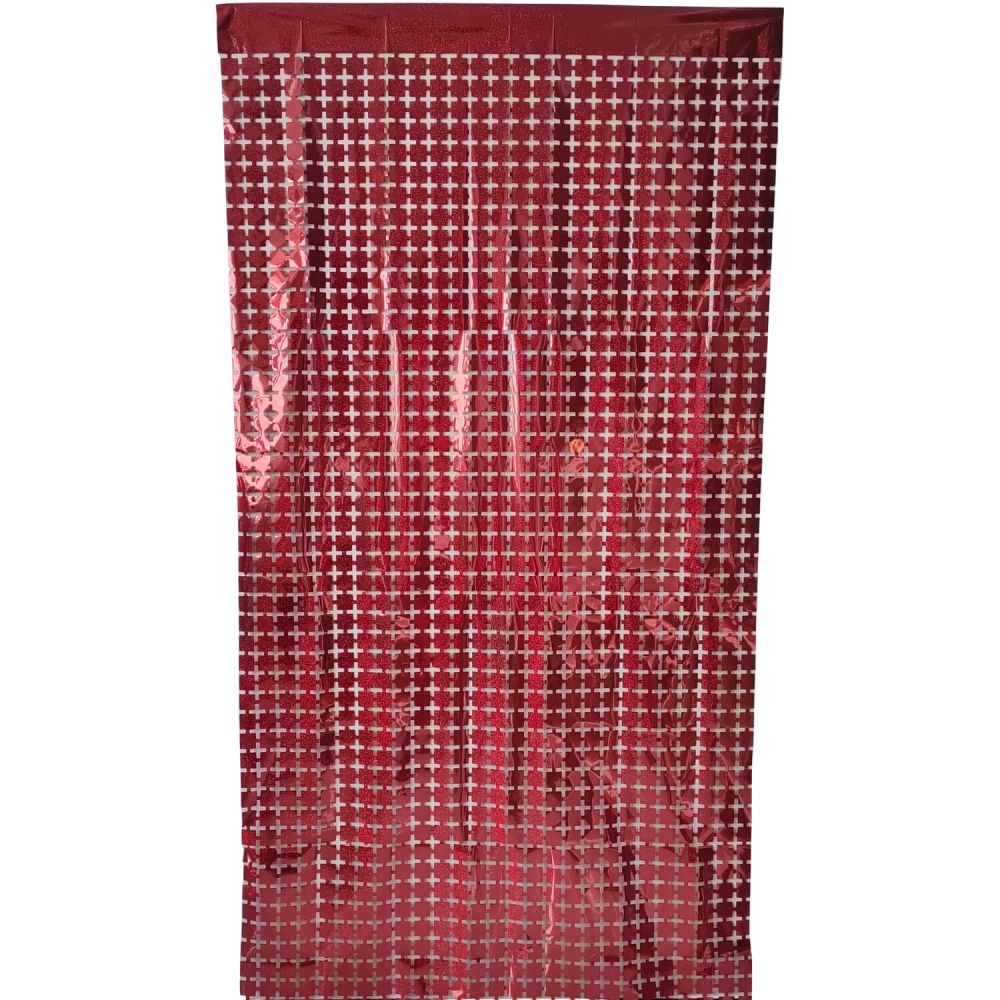 6.5ft x 3.25ft Square Curtain - Red