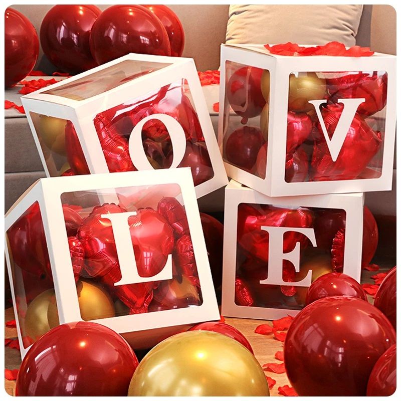12" Love Balloon Box White (4pcs)