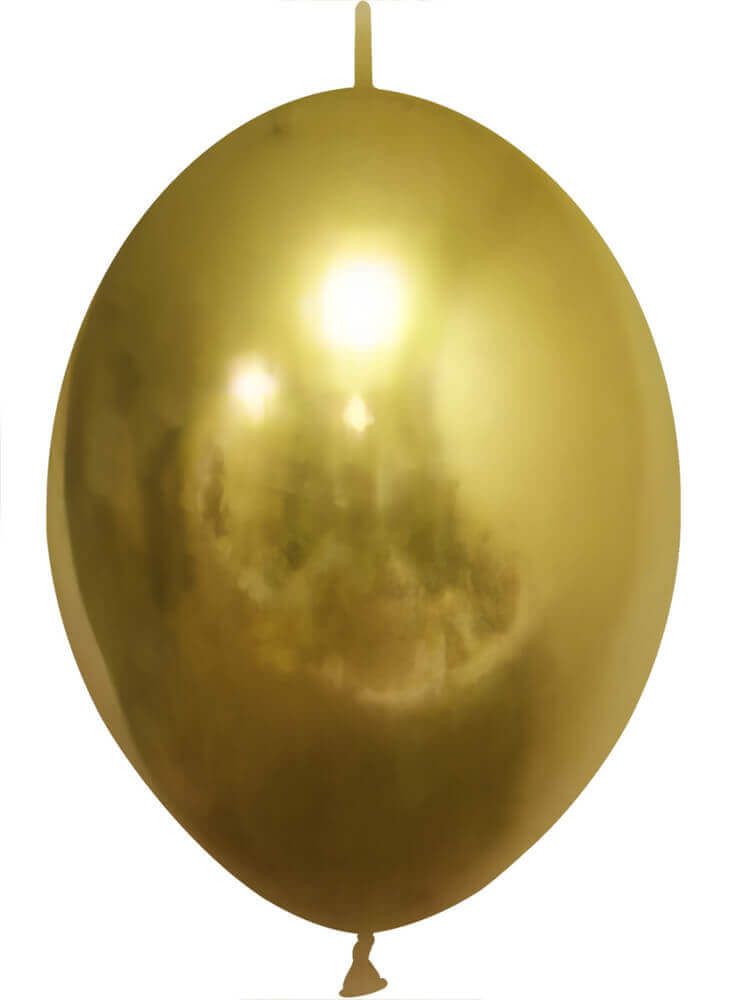 10" Chrome Gold Linking (50pcs) Celetex Balloons