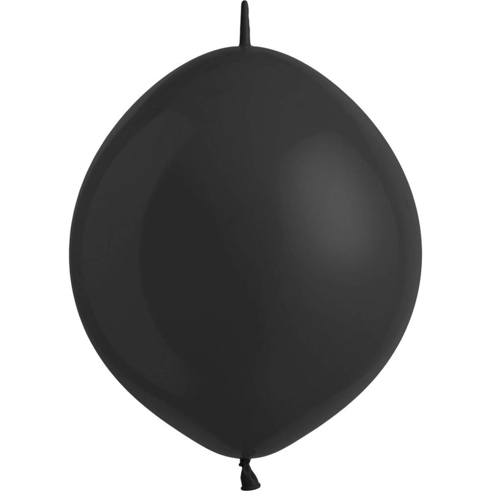 06" Pearl Jet Black Linking (100pcs) Everts Balloons