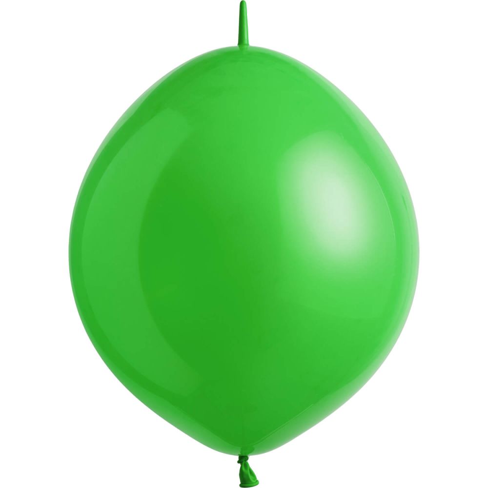 12" Standard Festive Green Linking (50pcs) Everts Balloons