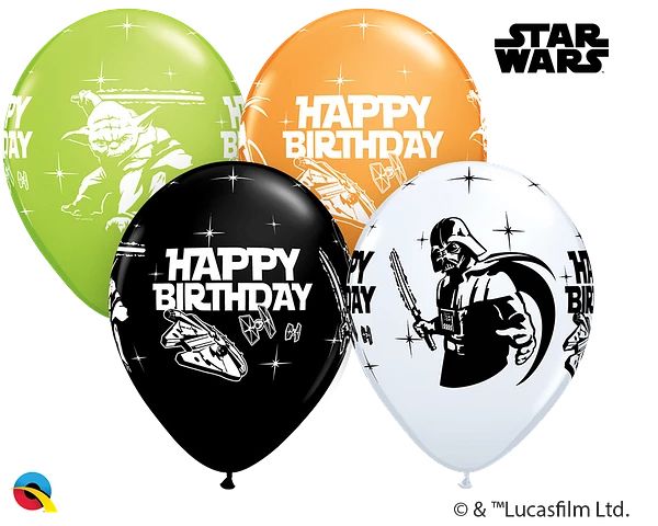 11" Star Wars B'day Assortment (25pcs) Balloons