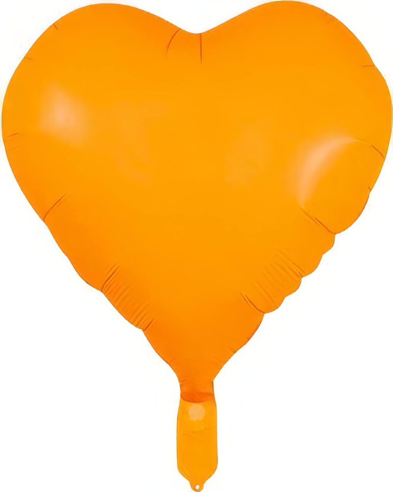 18" Neon Orange Heart (non-packaged) Balloon