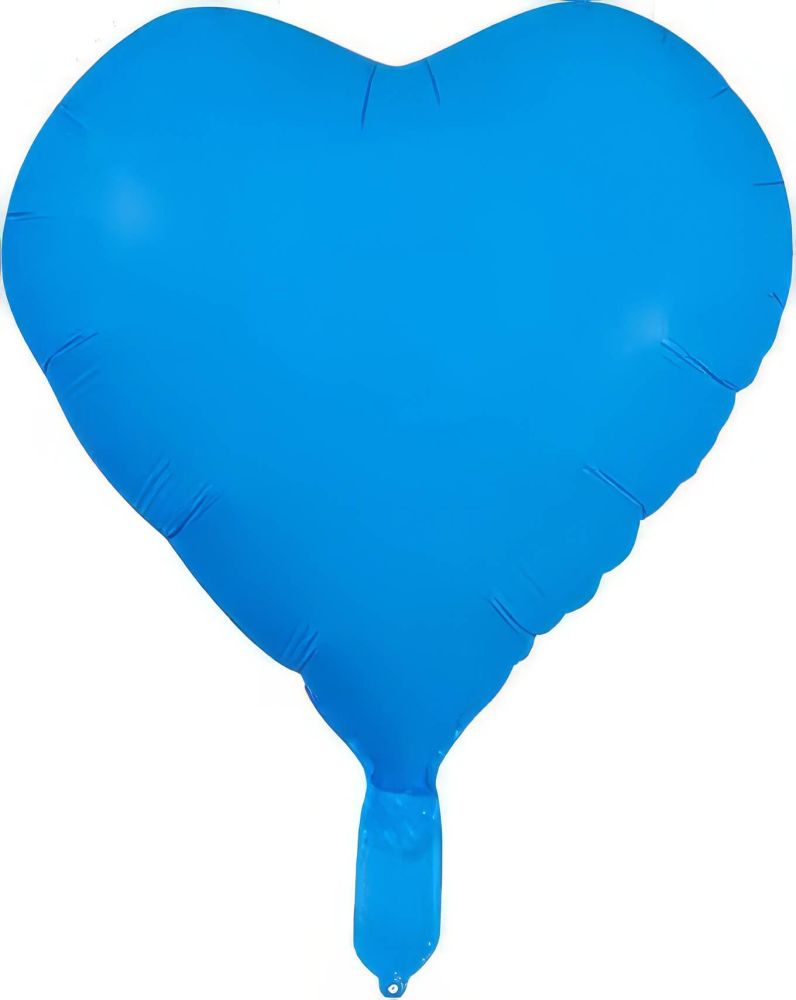 18" Neon Blue Heart (non-packaged) Balloon