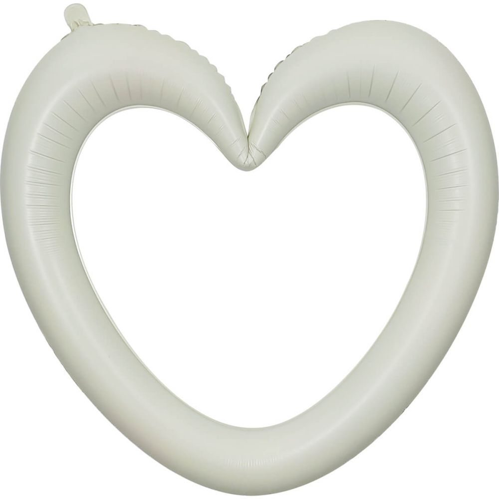 20" Linking Ring Heart Cream Balloon