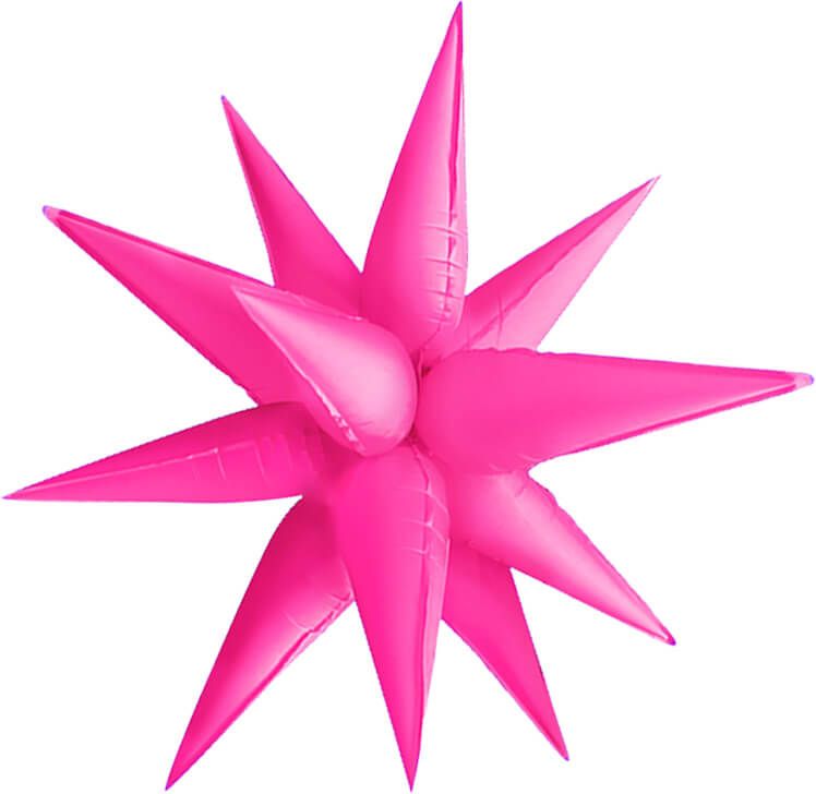 Magic Starburst 40" Neon Fuchsia Balloon
