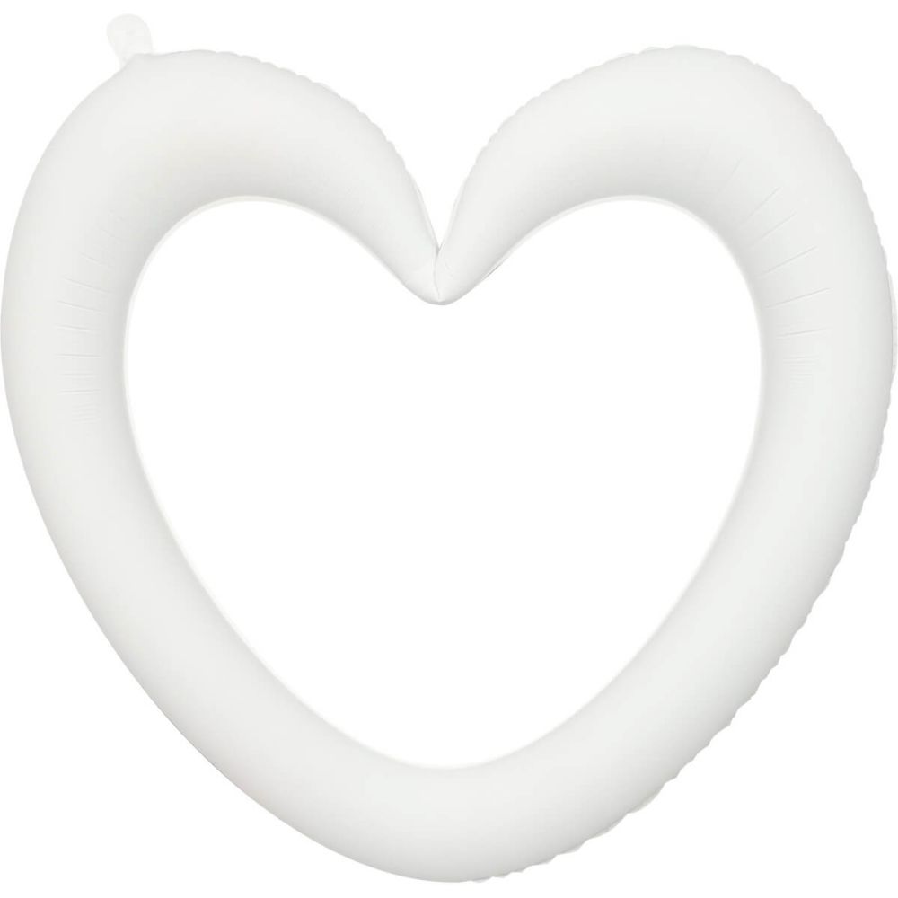 40" Linking Ring Heart White Balloon