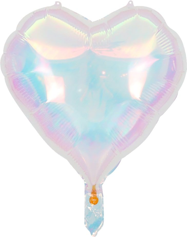18" Iridescent Clear Heart Balloon (air only)
