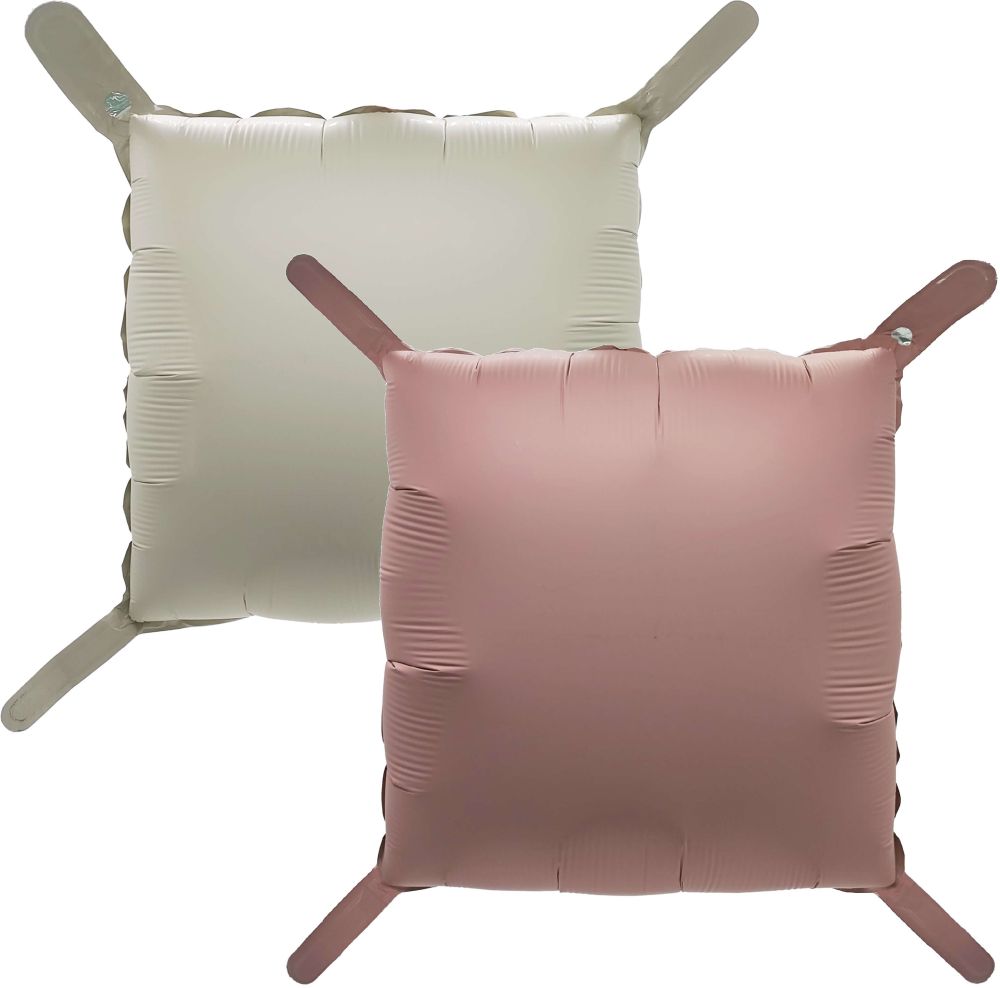 22" Square 2-sided Matte Pink and Cream Balloon
