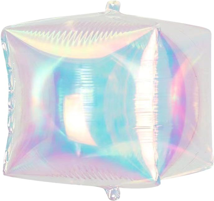 22" Iridescent Clear Cube Balloon (air only)