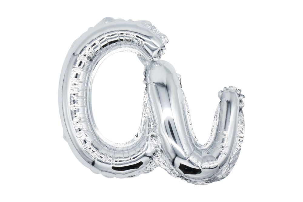 12" Silver Script Letter A Balloon