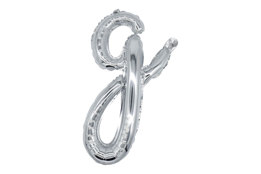 20" Silver Script Letter G Balloon