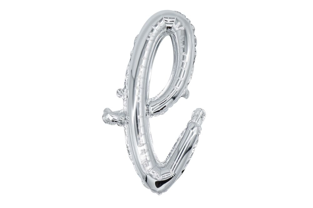 20" Silver Script Letter L Balloon