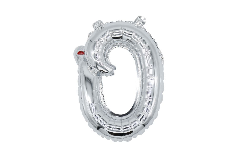 12" Silver Script Letter O Balloon