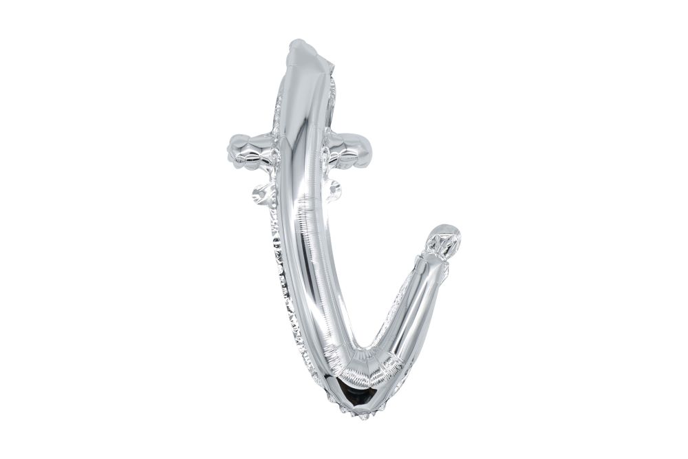 20" Silver Script Letter T Balloon