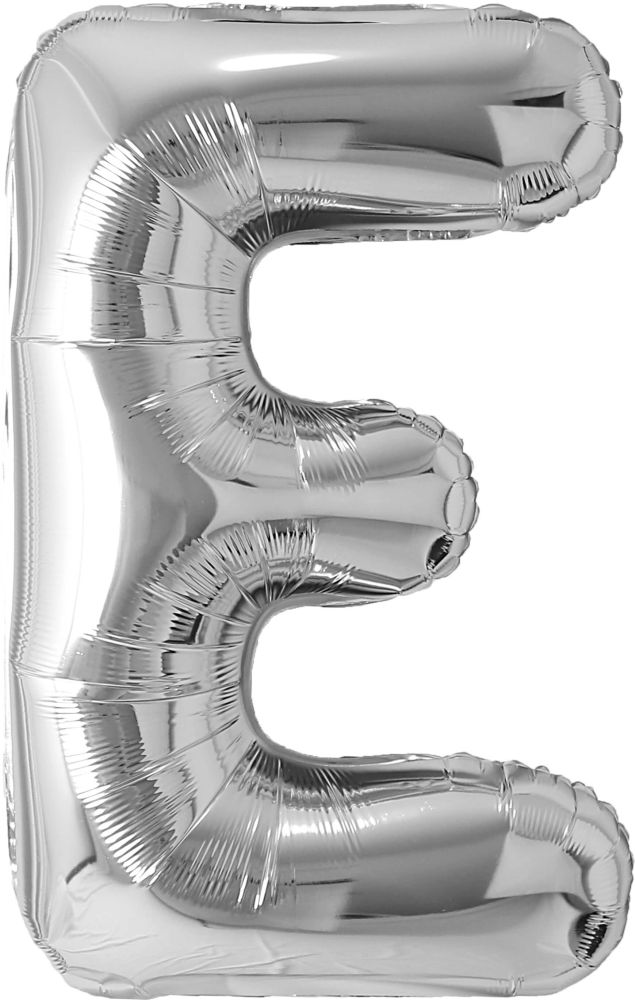 34" Silver Letter E Airise Balloon
