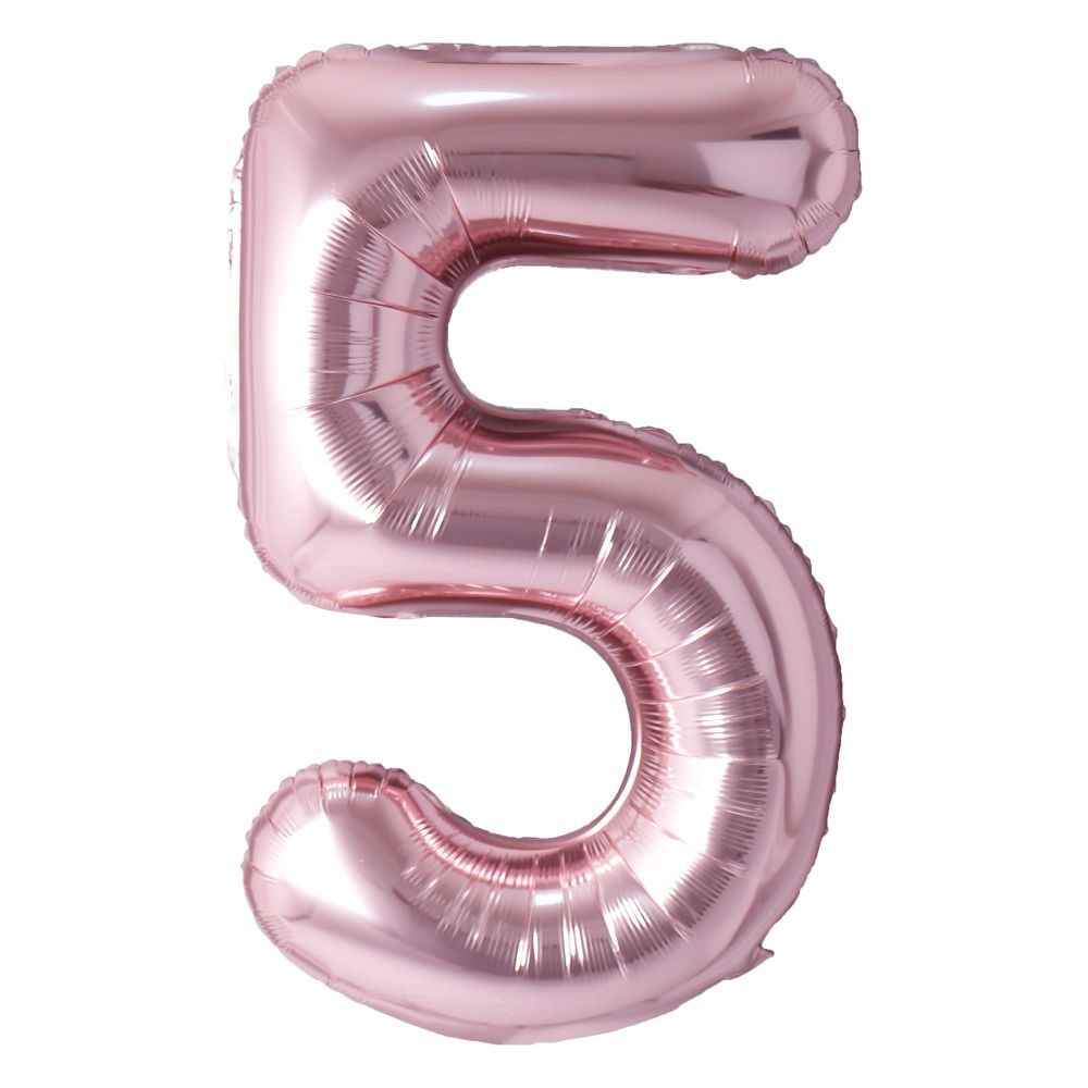 34" Rose Gold Number 5 Airise Balloon