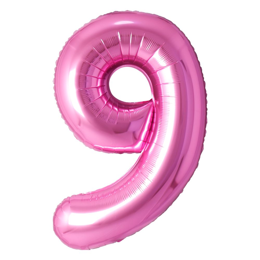 34" Pink Number 9 Airise Balloon