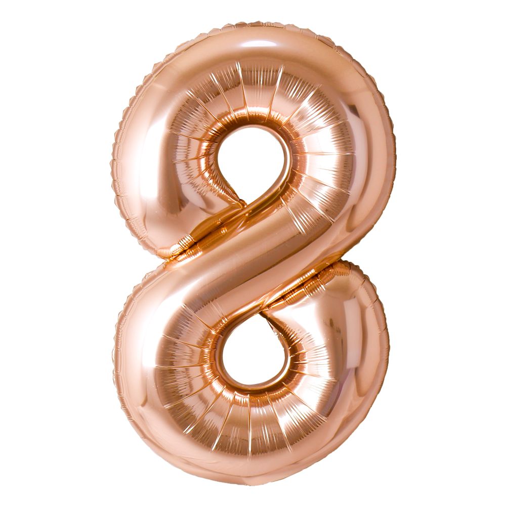 34" Champagne Gold Number 8 Airise Balloon