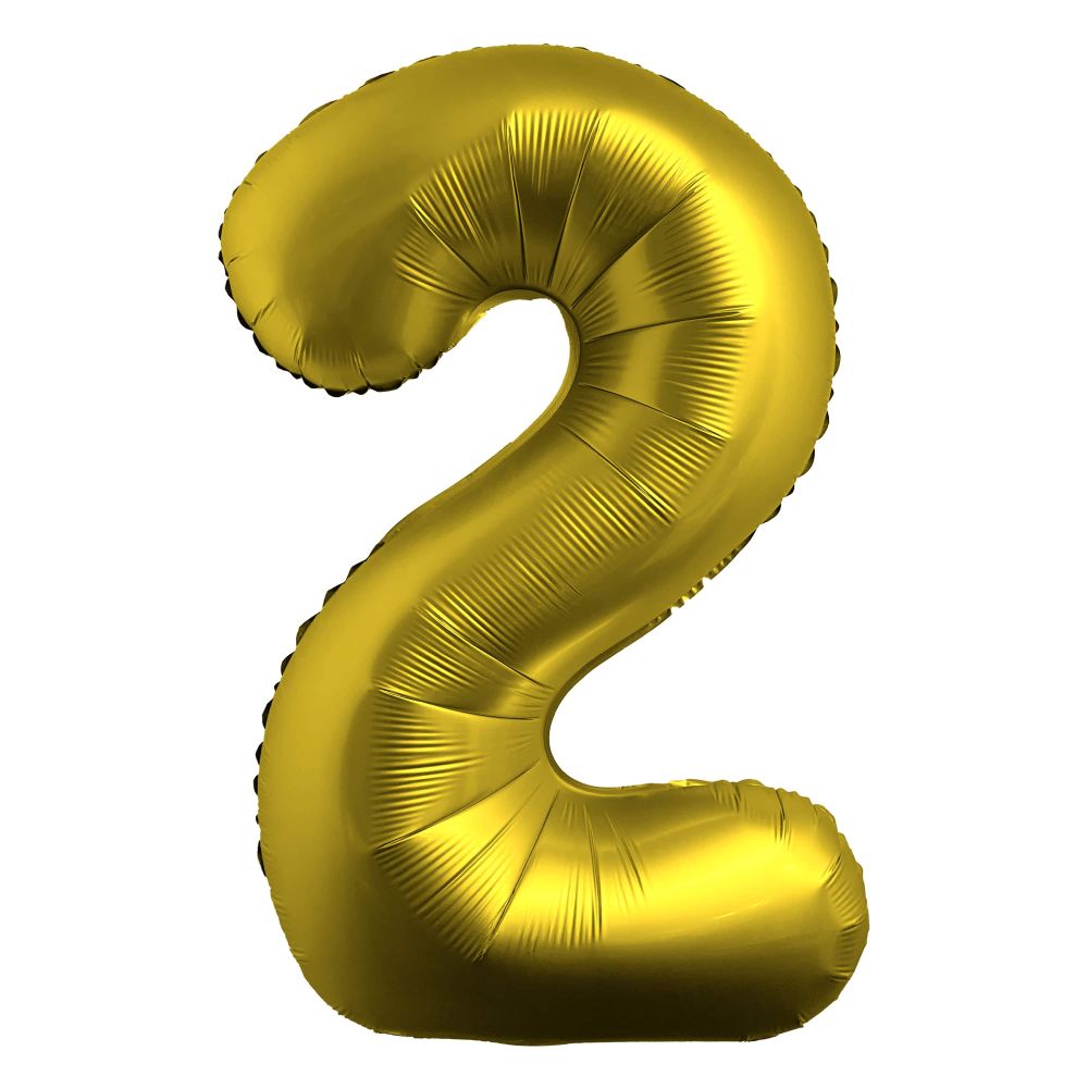 34" Chrome Gold Number 2 Airise Balloon