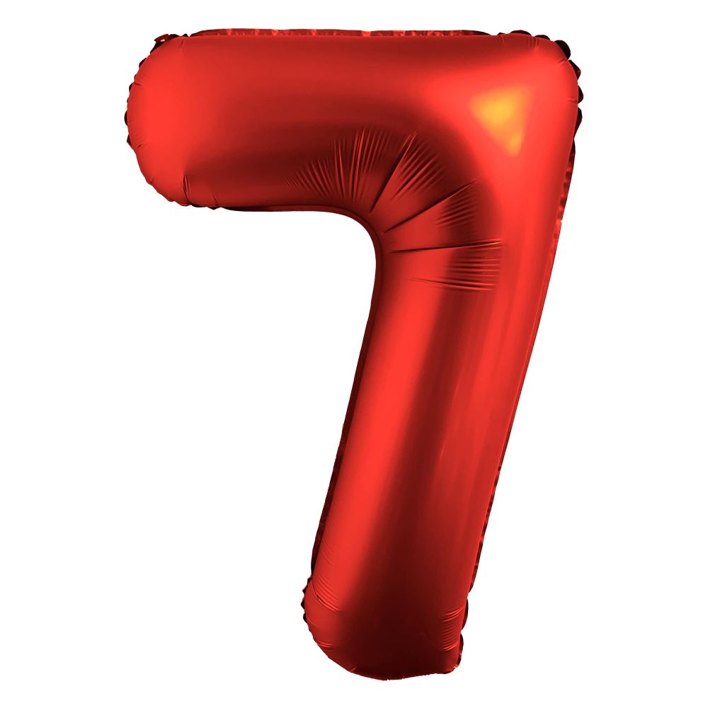 34" Chrome Red Number 7 Airise Balloon
