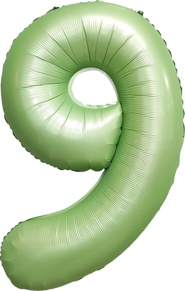 34" Matte Green Number 9 Balloon