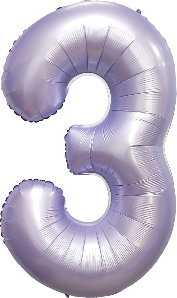 34" Matte Lilac Number 3 Balloon